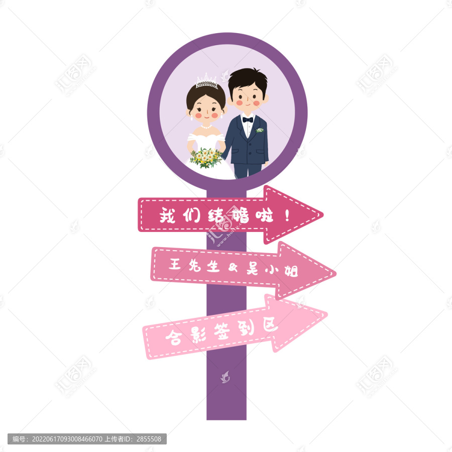 婚礼新人指引牌