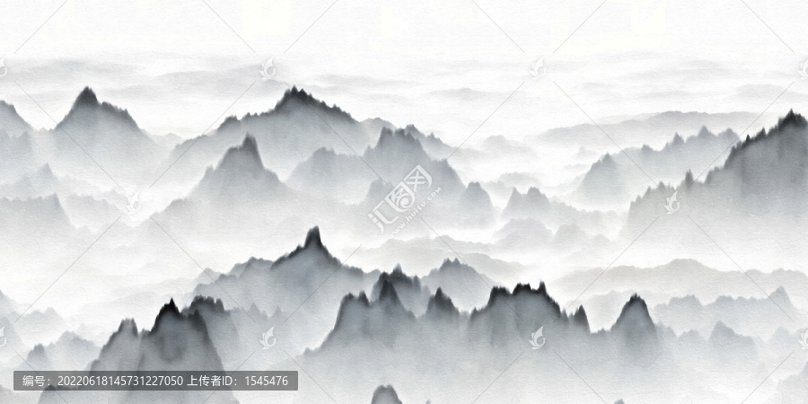 水墨山