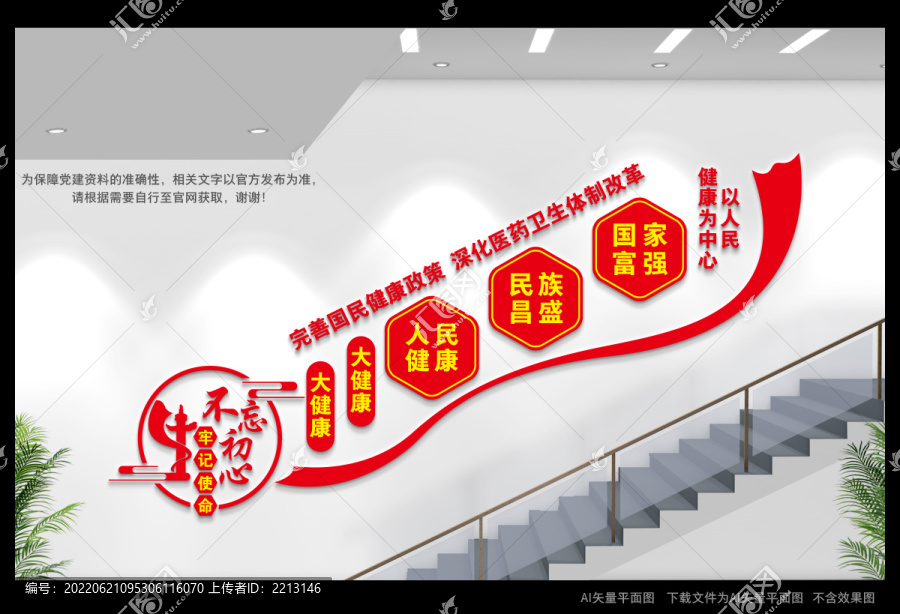 健康中国楼梯间文化墙