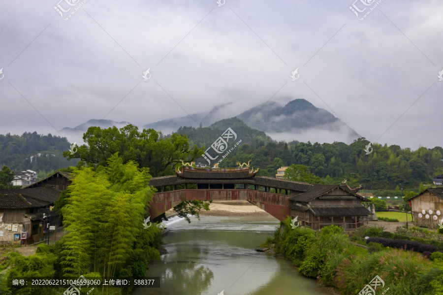 浙江溫州泰順廊橋文化園航拍