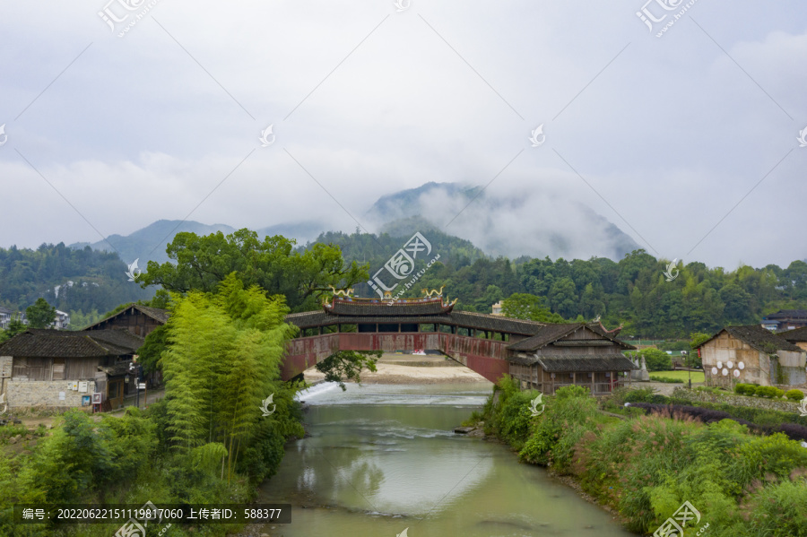 浙江溫州泰順廊橋文化園航拍