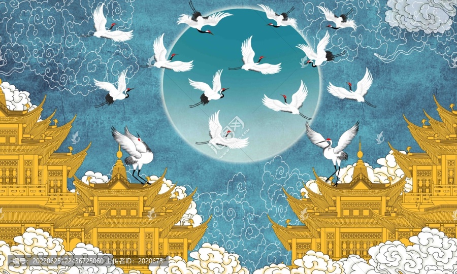 高端皇宮樓閣背景墻