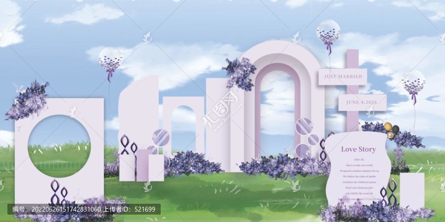 淺紫色婚禮背景設(shè)計(jì)