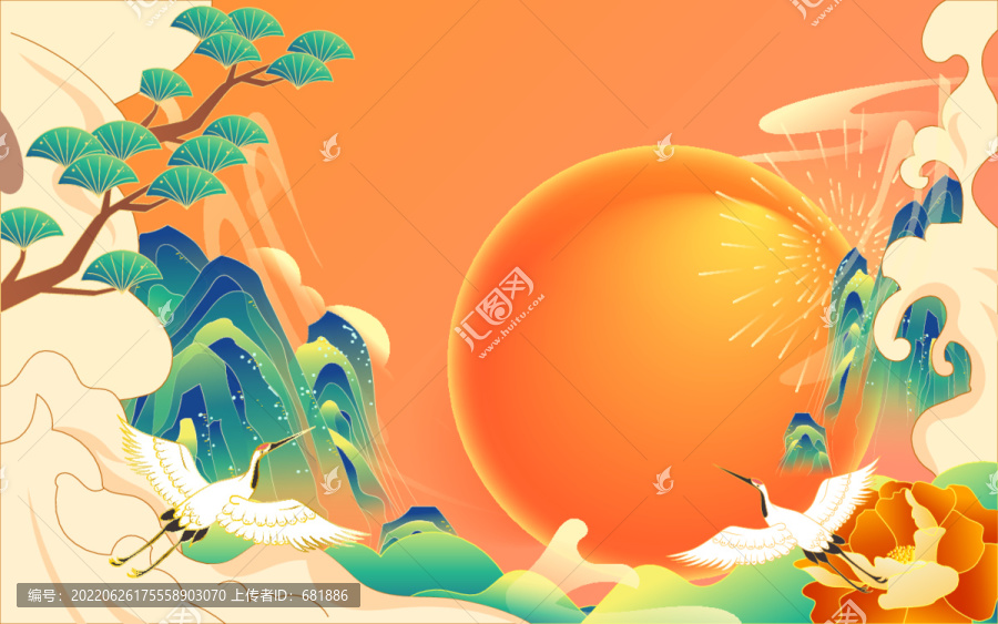 七夕節(jié)牛郎織女鵲橋相會(huì)插畫(huà)