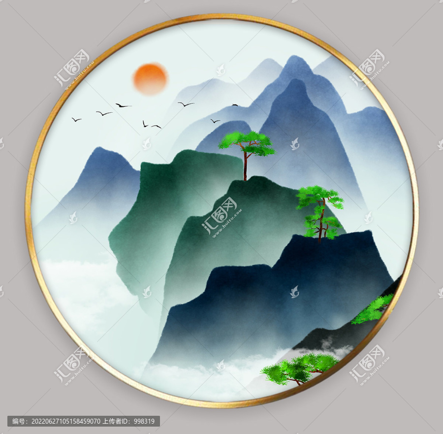 簡約山水國畫