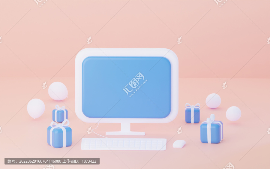 粉嫩色系網(wǎng)上購物促銷活動三維圖形