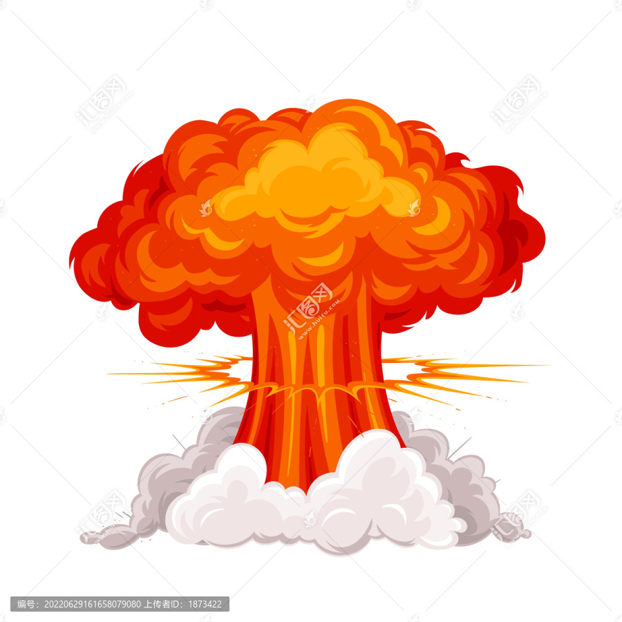 火山爆炸式火焰效果卡通素材