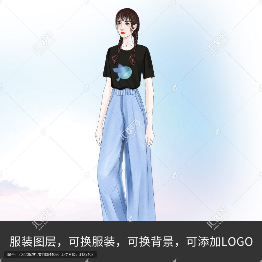 手繪服裝插畫