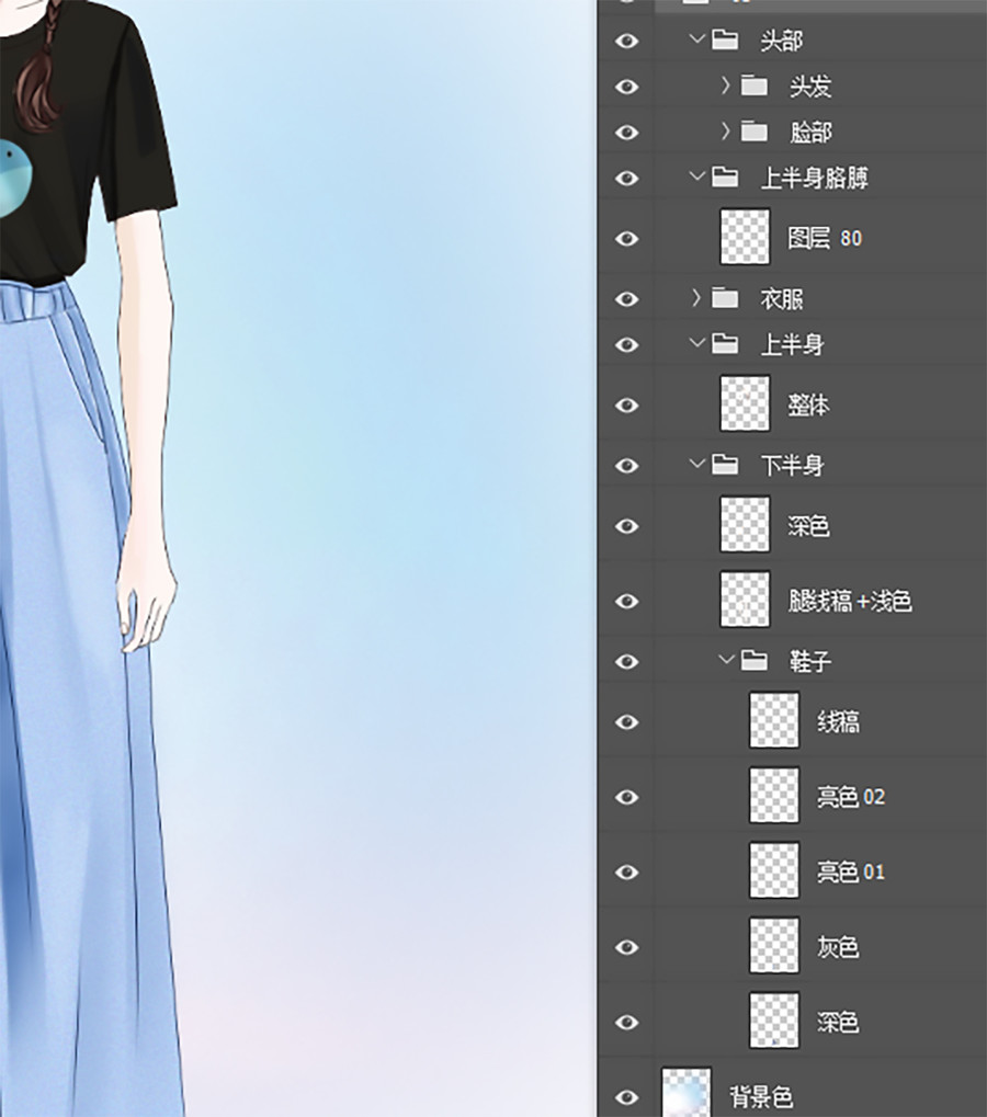 手繪服裝插畫