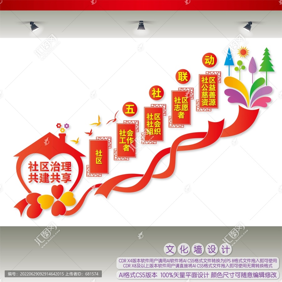 五社聯(lián)動樓梯間文化墻