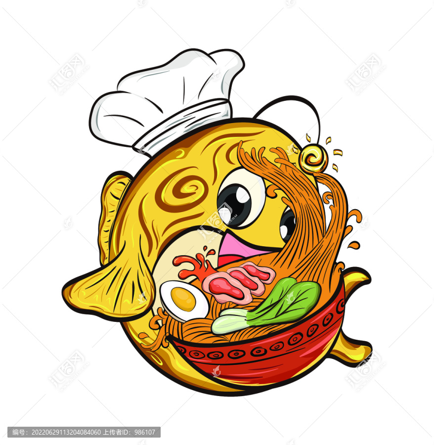 魚湯面卡通形象