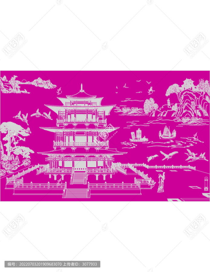 李白黃鶴樓詩(shī)意圖