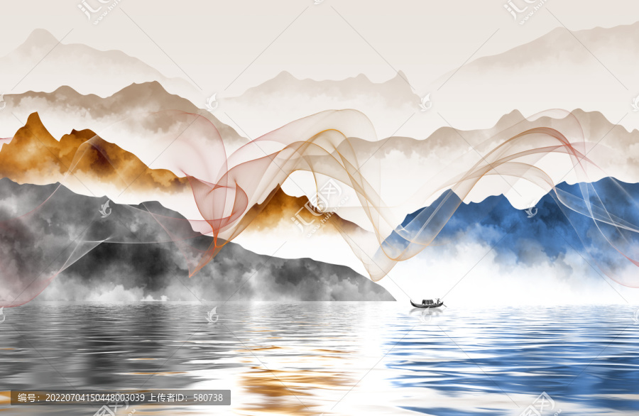 抽象煙霧山水背景