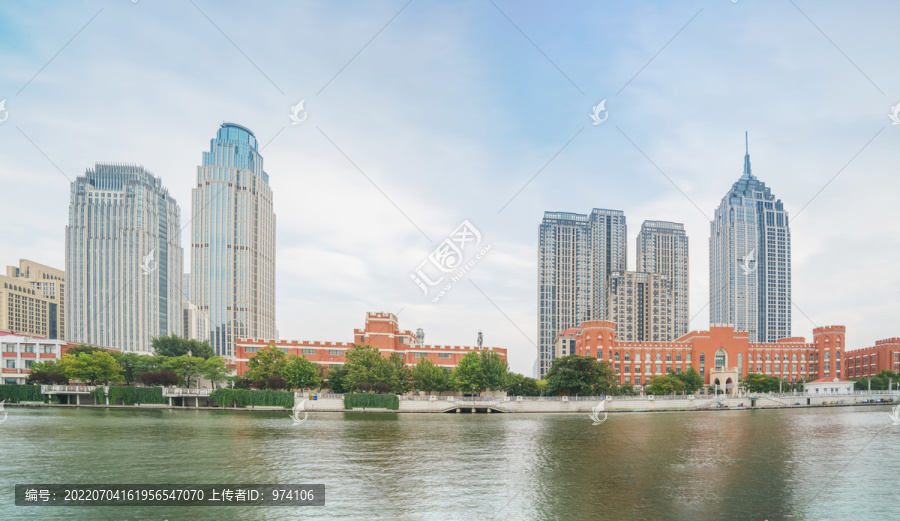 天津市建筑天际线和海河风光