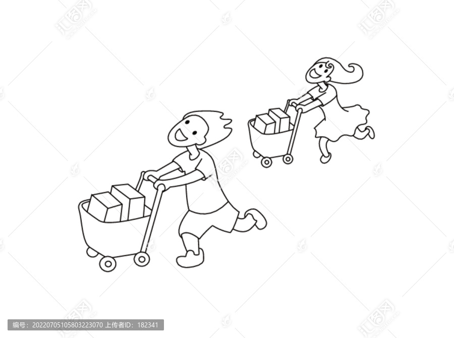 推購物車購物人物