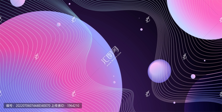漸變科幻星球宇宙插畫
