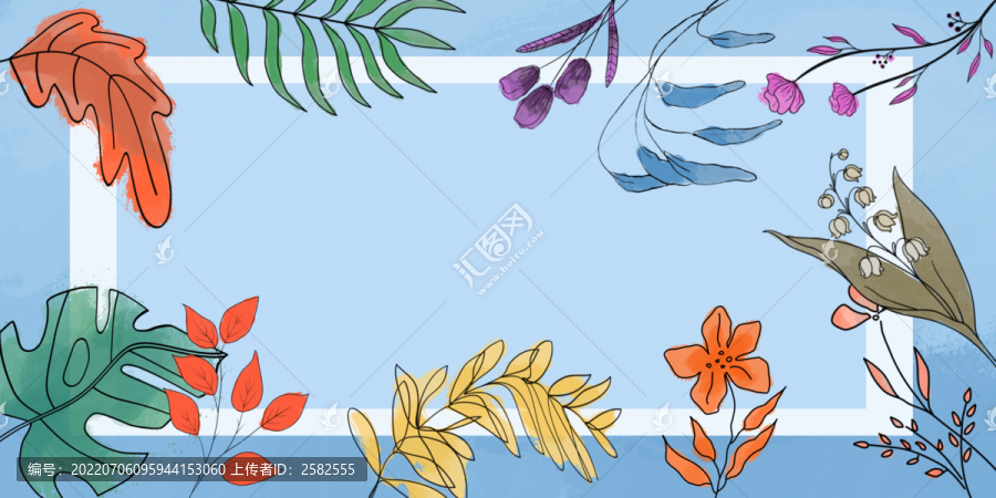 水彩植物banner