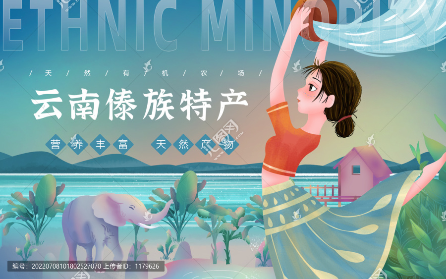 傣族特產(chǎn)女孩包裝插畫