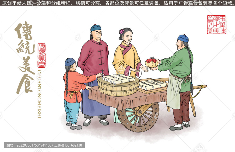 集市小攤插畫