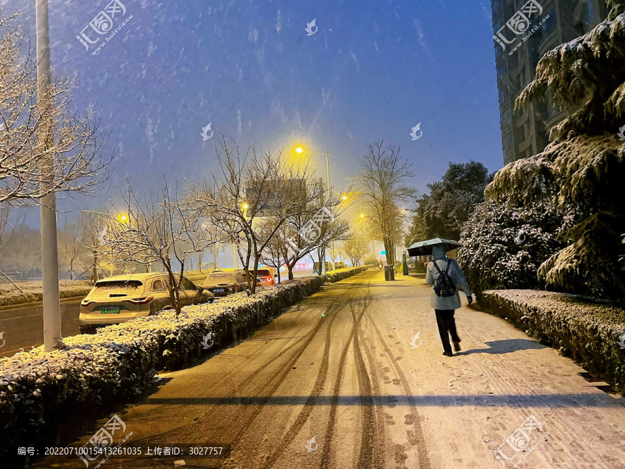 城市雪景