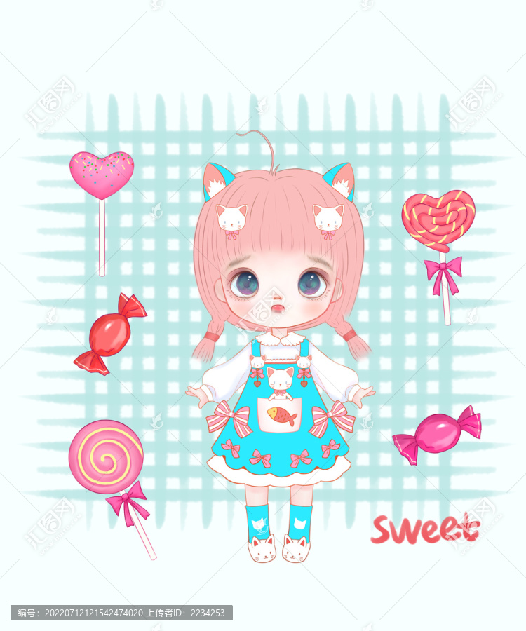 少女只只系列插畫之委屈寶寶