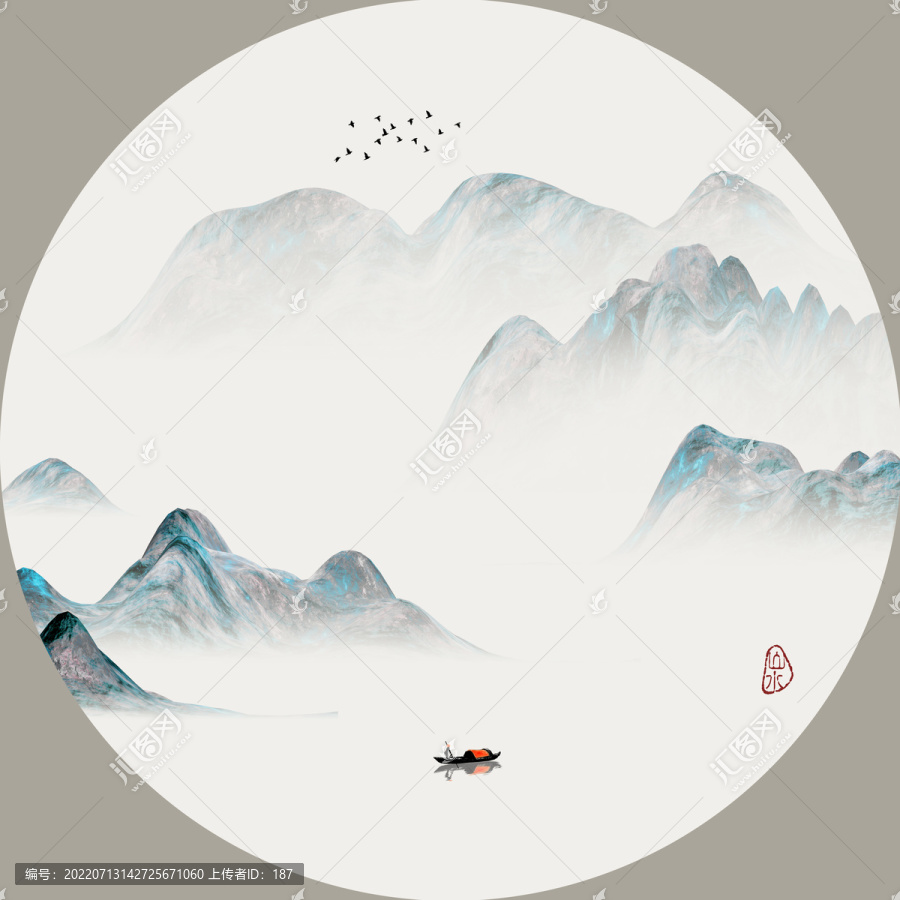 抽象意境山水裝飾畫