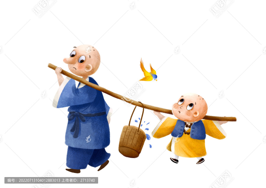小和尚挑水