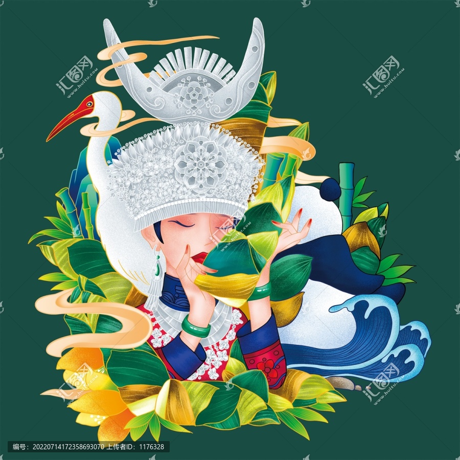 竹筍插畫苗族