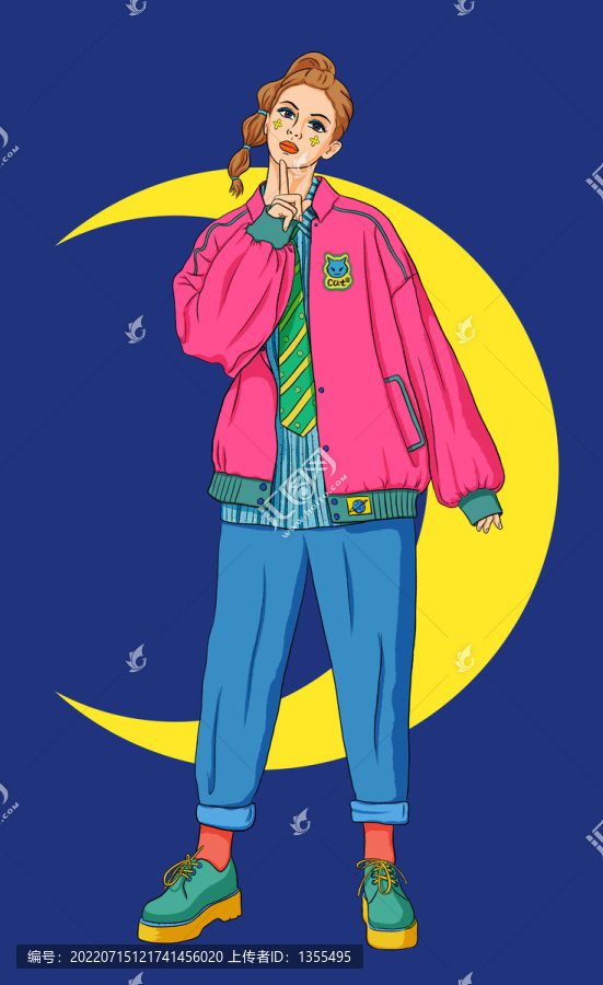 潮流女孩時(shí)尚人物分層文件