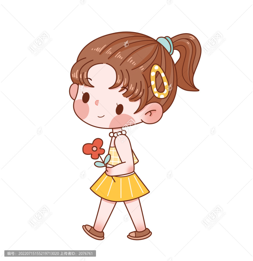 手繪卡通小女孩