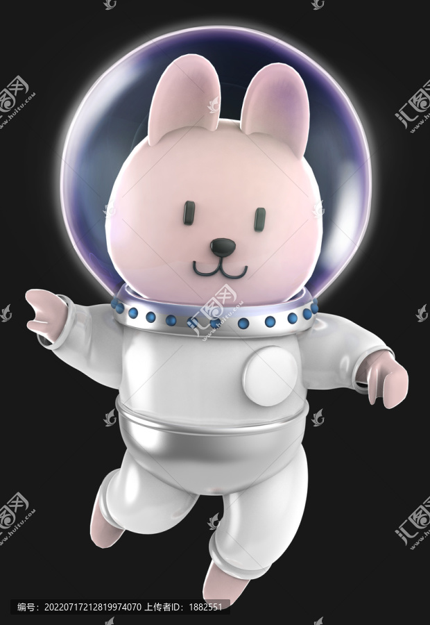 3D卡通宇航兔