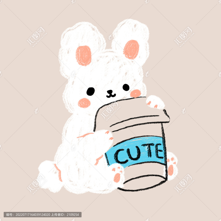卡通圖案兔子飲料