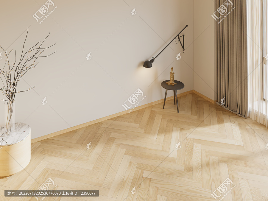 仰視臥室3D場景空景