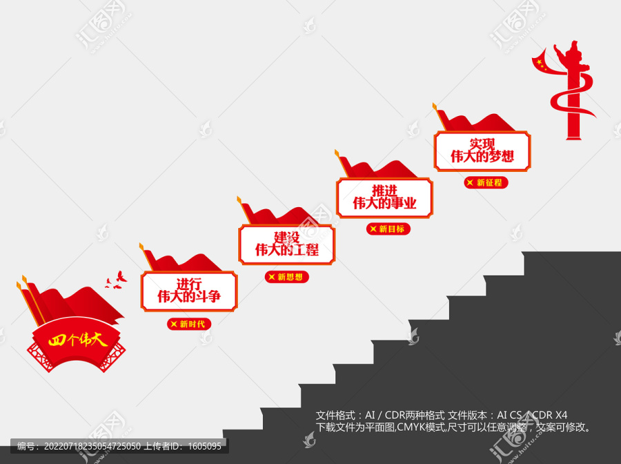 四個偉大樓梯文化墻