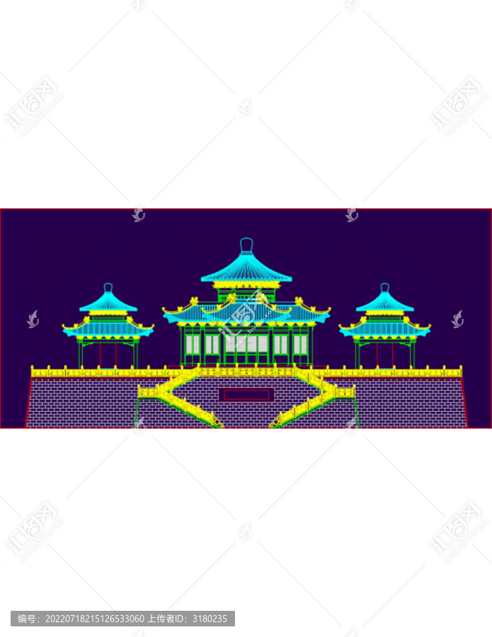 古建城門城樓