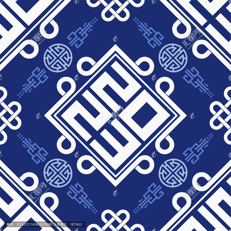復(fù)古兔年春節(jié)無縫圖案