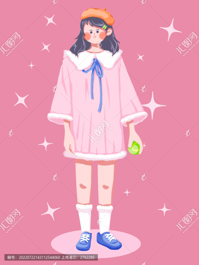 早上起床準(zhǔn)備去打網(wǎng)球的少女