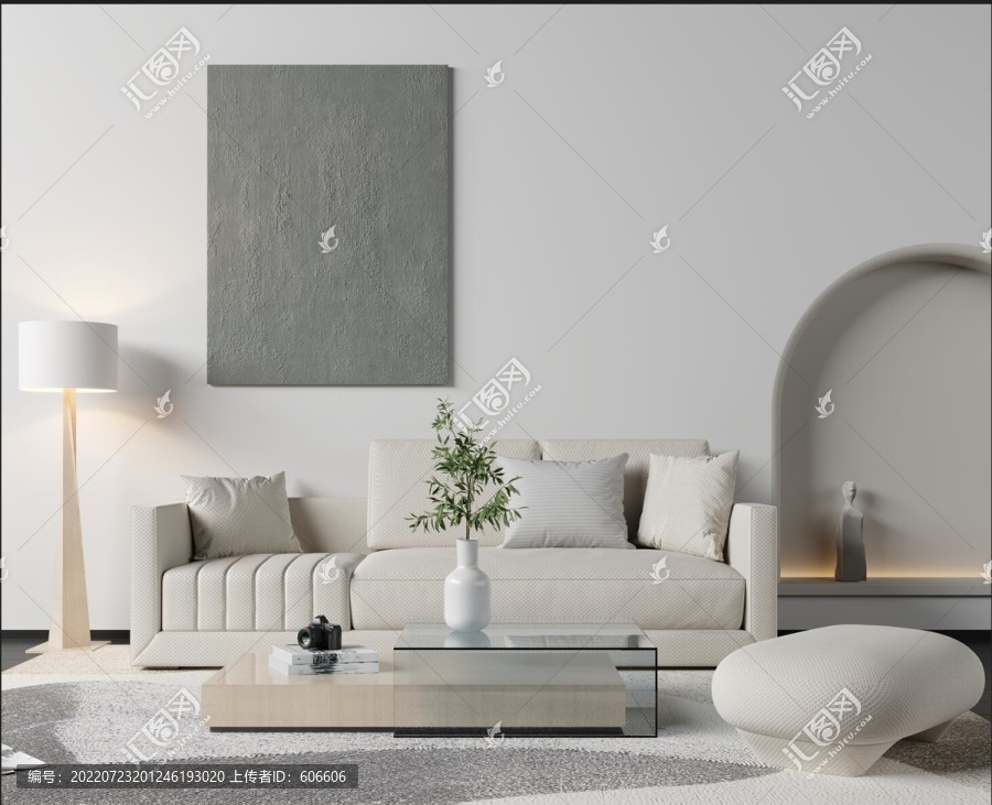 侘寂風(fēng)沙發(fā)墻布壁畫(huà)背景場(chǎng)景圖