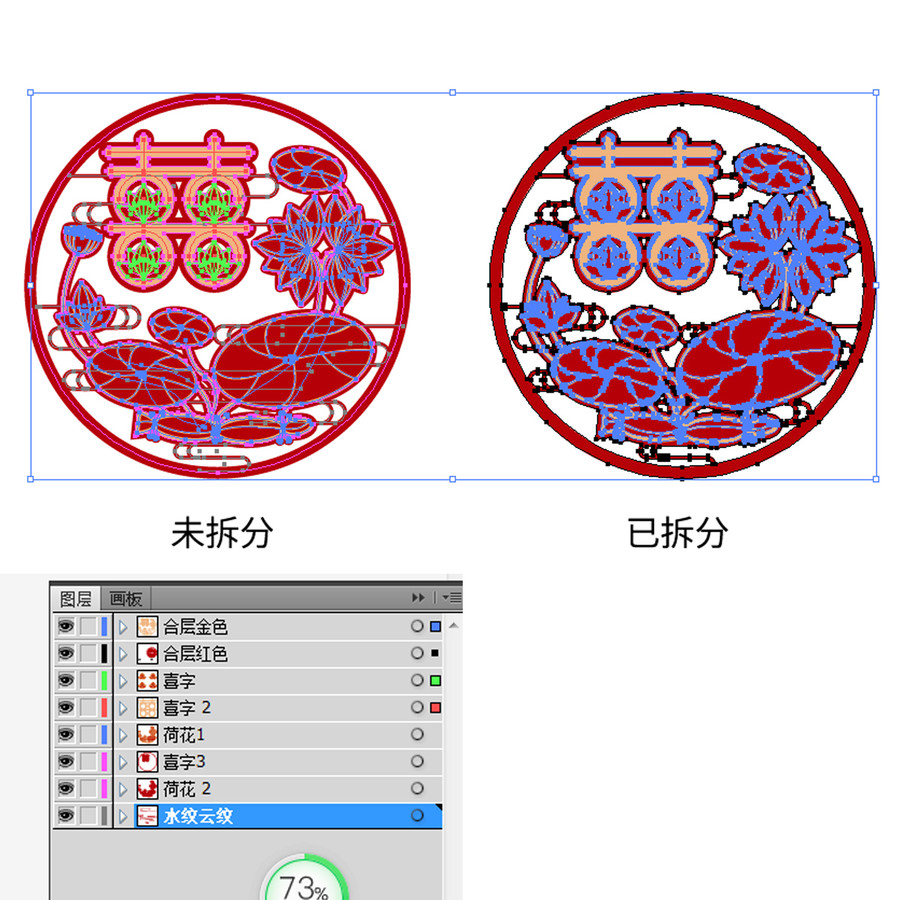 双色金字喜贴结婚囍字剪纸