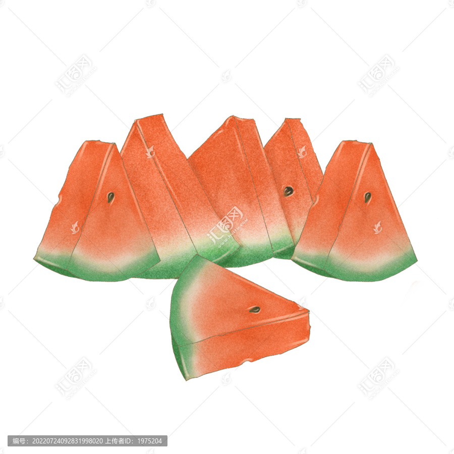 西瓜插畫元素
