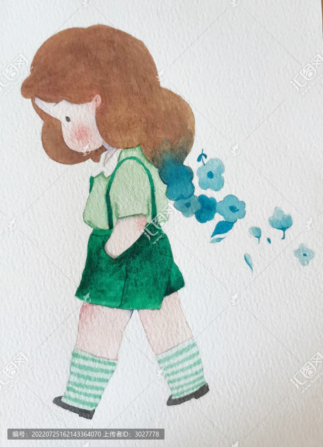 手繪小女孩