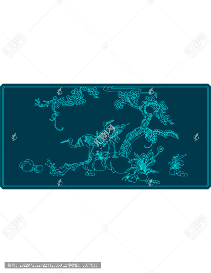 古松仙鶴圖