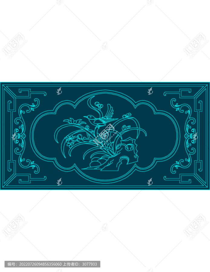 中式花鳥花窗
