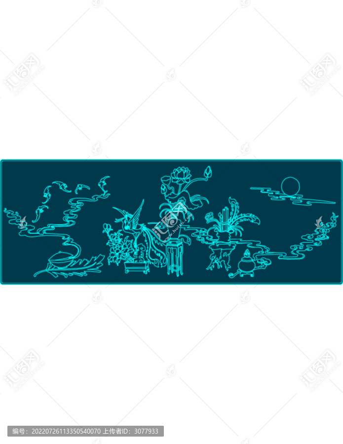 古代插畫擺件