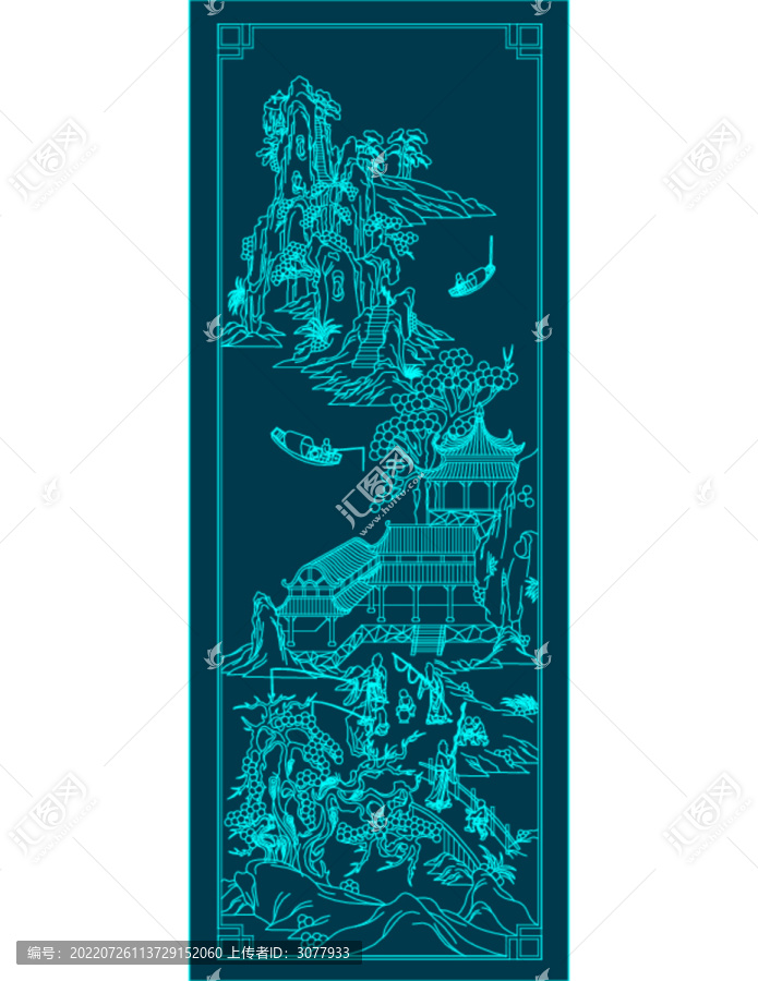 古代山水樓閣圖