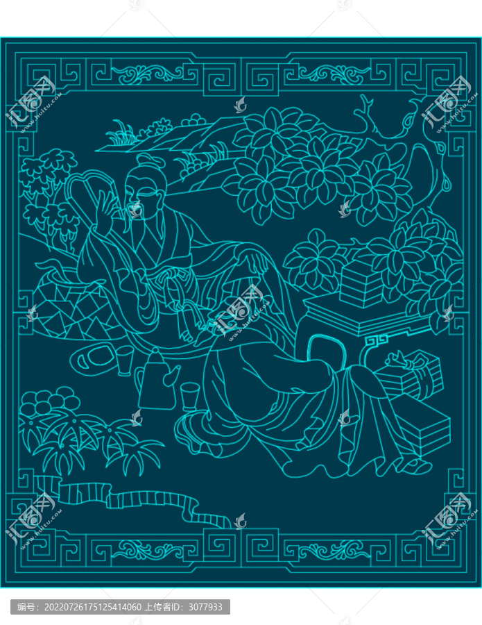 文人看書(shū)喝茶