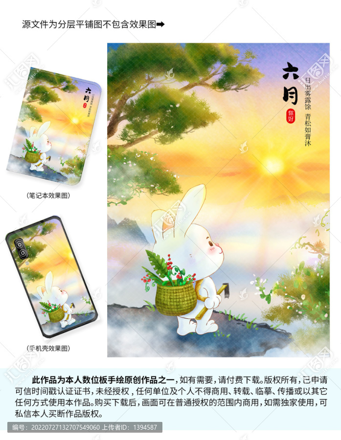 兔年插畫山中采藥的兔子