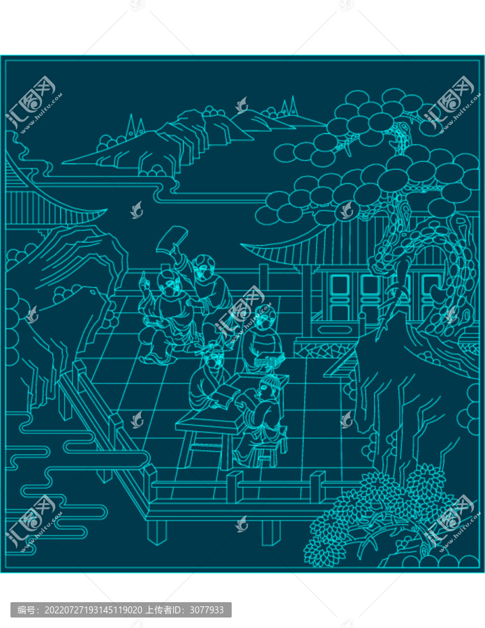 童子先生教書圖