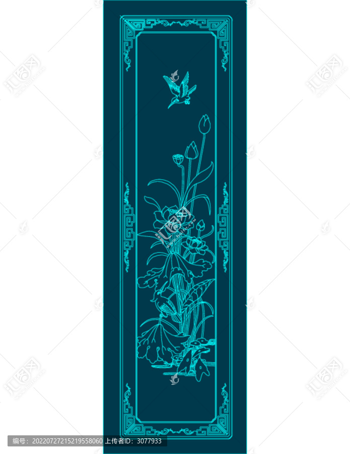 荷花鏡框圖