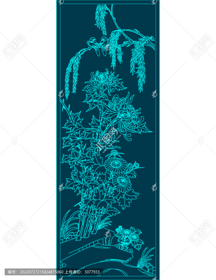 柳絮菊花圖